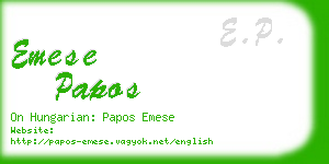 emese papos business card